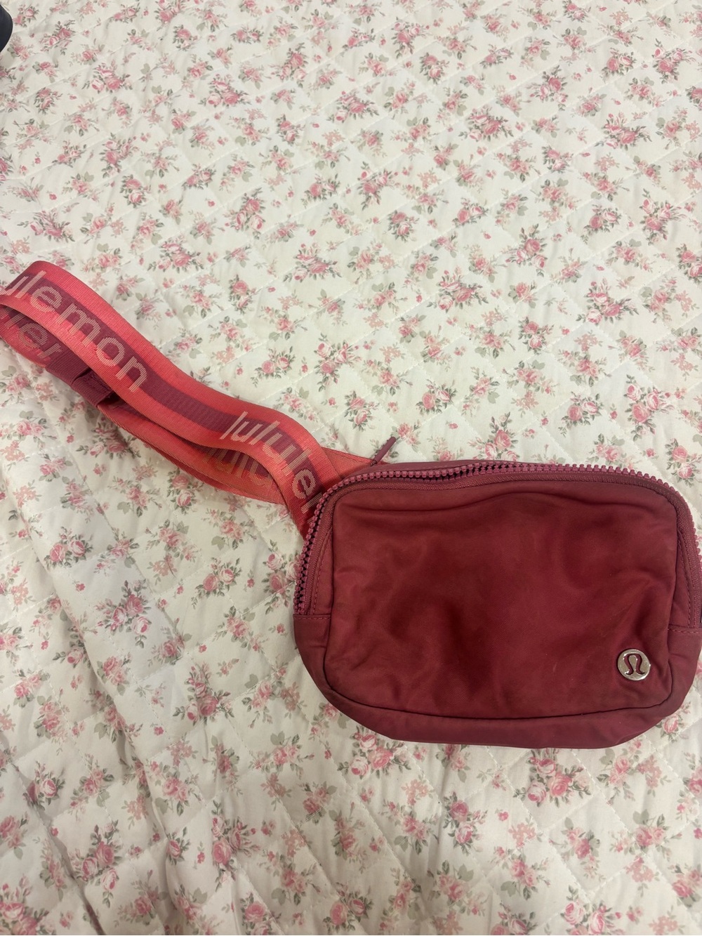 lululemon athletica red crossbody belt bag
